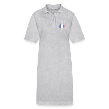 Éclaboussures de drapeaux français - Robe polo bio PAIGER Stanley/Stella Femme - gris chiné - Devant