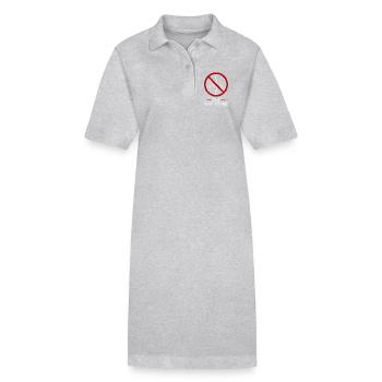 Pas de parcs éoliens - Non aux éoliennes - Robe polo bio PAIGER Stanley/Stella Femme - gris chiné - Devant