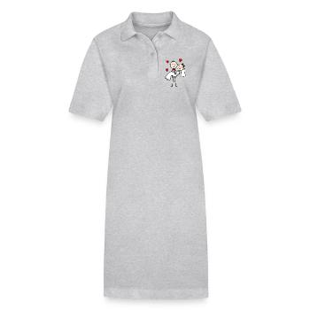 Dessin animé du couple de mariage - Robe polo bio PAIGER Stanley/Stella Femme - gris chiné - Devant