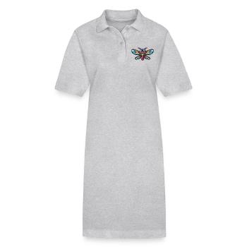 Dragonfly Cool Animal - Stanley/Stella PAIGER Organic Women’s Polo Dress - heather grey - Front