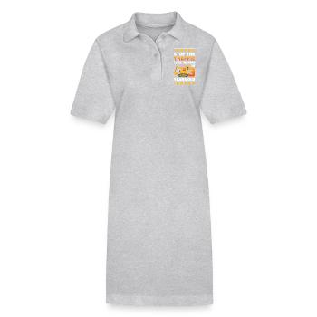 Grue d’excavatrice de construction - Robe polo bio PAIGER Stanley/Stella Femme - gris chiné - Devant