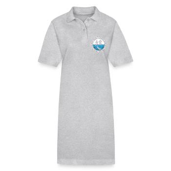 Apnée Mon problème Mon pictogramme Papa Maman Plongée - Robe polo bio PAIGER Stanley/Stella Femme - gris chiné - Devant