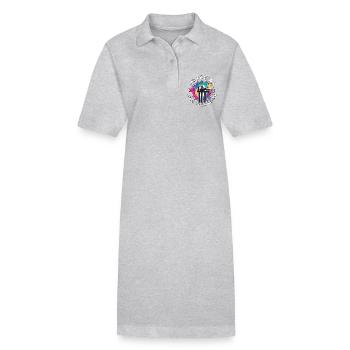 Ouvrier de plate-forme pétrolière Ma passion Mon industrie pétrolière Champ pétrolifère - Robe polo bio PAIGER Stanley/Stella Femme - gris chiné - Devant