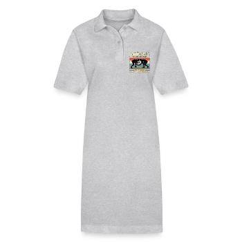 Le matin n’est pas mon heure, je suis lutteur - Robe polo bio PAIGER Stanley/Stella Femme - gris chiné - Devant