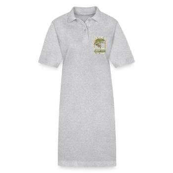 Musky Fishing Women Love Me Muskie Predatory Fish - Stanley/Stella PAIGER Organic Women’s Polo Dress - heather grey - Front