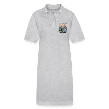 Musky Fishing Musky Life Predatory Fish Fisherman - Stanley/Stella PAIGER Organic Women’s Polo Dress - heather grey - Front