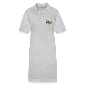 Musky Fishing Musky On The Fly Predatory Fish - Stanley/Stella PAIGER Organic Women’s Polo Dress - heather grey - Front