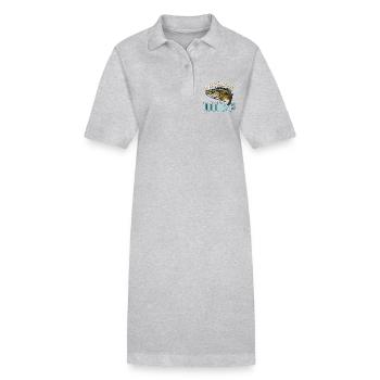 Musky Fishing Muskie Are Fish Of Predatory Fish - Stanley/Stella PAIGER Organic Women’s Polo Dress - heather grey - Front