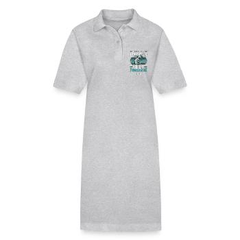 Pêcheur de maskinongé Une histoire courte Je suis amateur de pêche - Robe polo bio PAIGER Stanley/Stella Femme - gris chiné - Devant