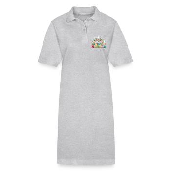 School Psych Of Tiny Humans Psychology Teacher - Stanley/Stella PAIGER Organic Women’s Polo Dress - heather grey - Front
