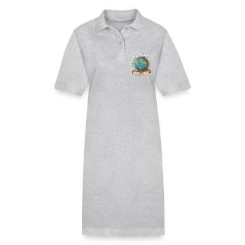 Literature Teacher Scroll Less Read More Reader - Stanley/Stella PAIGER Organic Women’s Polo Dress - heather grey - Front