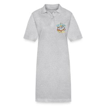 Literature Teacher It's A Beautiful Day To Reading - Stanley/Stella PAIGER Organic Women’s Polo Dress - heather grey - Front