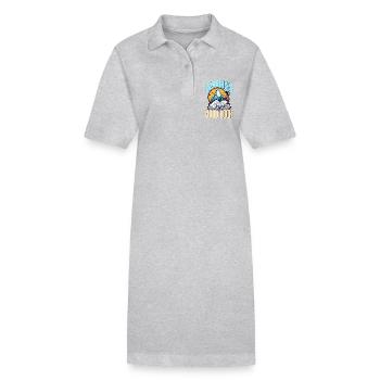 Literature Teacher Happiness Is A Good Book Reader - Stanley/Stella PAIGER Organic Women’s Polo Dress - heather grey - Front