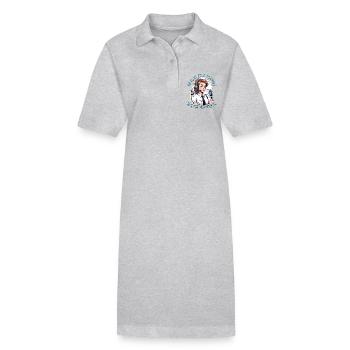 La réceptionniste parle pour ceux qui n’ont pas de secrétaire - Robe polo bio PAIGER Stanley/Stella Femme - gris chiné - Devant