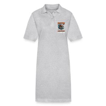Spearfishing Why Cast A Line Fisherman Freedive - Stanley/Stella PAIGER Organic Women’s Polo Dress - heather grey - Front
