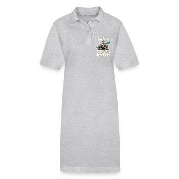 Water Rowing Oars Up Worries Down Water Sports - Stanley/Stella PAIGER Organic Women’s Polo Dress - heather grey - Front