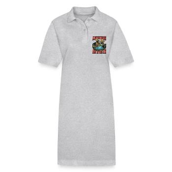 Les aventures en montgolfière sont dans l’aviation - Robe polo bio PAIGER Stanley/Stella Femme - gris chiné - Devant
