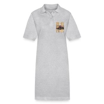 Course de boue Rouler vite Laisser sale Aime la boue S’enliser - Robe polo bio PAIGER Stanley/Stella Femme - gris chiné - Devant