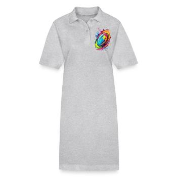 Neon Energy Rugby Splash - Stanley/Stella PAIGER Organic Women’s Polo Dress - heather grey - Front