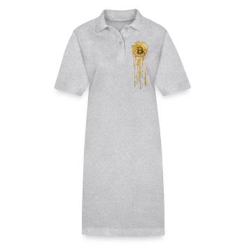 Gold Bitcoin - Stanley/Stella Frauen Bio-Polokleid PAIGER - Grau meliert - Vorne