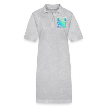 Cat, birthday party, birthday-party loading - Stanley/Stella PAIGER Organic Women’s Polo Dress - heather grey - Front