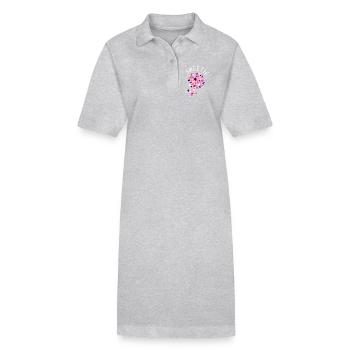 Süßigkeiten Nachspeise Naschen Süß Spruch - Stanley/Stella Frauen Bio-Polokleid PAIGER - Grau meliert - Vorne