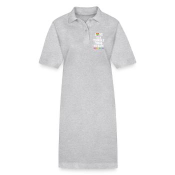 Liebe ist eine schreckliche Sache, die man hassen kann - Stanley/Stella Frauen Bio-Polokleid PAIGER - Grau meliert - Vorne
