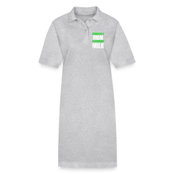 Pas ta mère Pas ton lait - Robe polo bio PAIGER Stanley/Stella Femme - gris chiné - Devant
