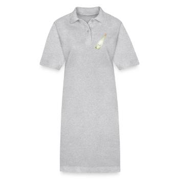 Message romantique vintage dans une bouteille avec un message ancien - Robe polo bio PAIGER Stanley/Stella Femme - gris chiné - Devant