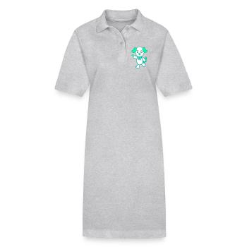 KawaiiDOGGOS - Empreinte « Chanceuse » chanceux - Robe polo bio PAIGER Stanley/Stella Femme - gris chiné - Devant