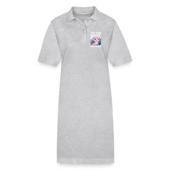 Mignon Axolotl Kawaii Amoureux des Axolotls - Robe polo bio PAIGER Stanley/Stella Femme - gris chiné - Devant