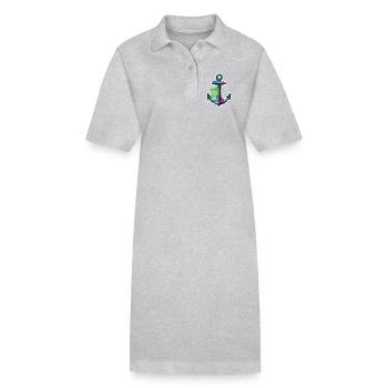 Capitaine marin marin - Robe polo bio PAIGER Stanley/Stella Femme - gris chiné - Devant