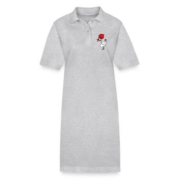poulet poulets volaille drôle - Robe polo bio PAIGER Stanley/Stella Femme - gris chiné - Devant
