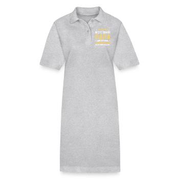 Bonus papa Beau-père Cadeau papa bonus papa - Robe polo bio PAIGER Stanley/Stella Femme - gris chiné - Devant