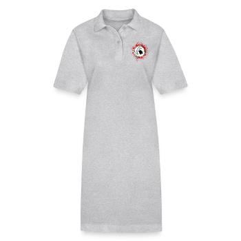 Kaffeebohne Symbol Kaffee - Stanley/Stella Frauen Bio-Polokleid PAIGER - Grau meliert - Vorne