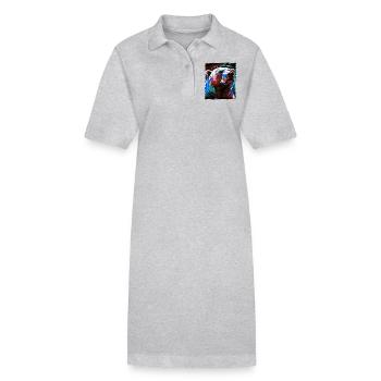 Eisbär Porträt Polar bär - Stanley/Stella Frauen Bio-Polokleid PAIGER - Grau meliert - Vorne