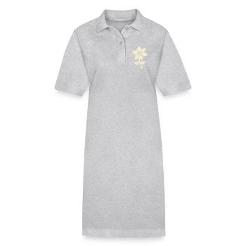 fleur anarchiste - Robe polo bio PAIGER Stanley/Stella Femme - gris chiné - Devant