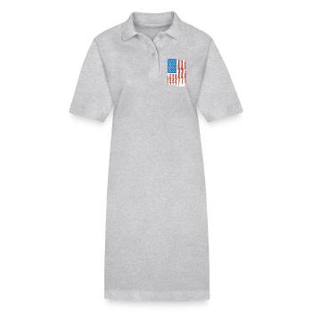 Drapeau américain de l’électricien - Robe polo bio PAIGER Stanley/Stella Femme - gris chiné - Devant