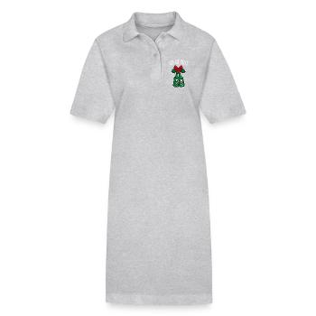 Drôle de Gin Noël Gin-Gle cloches Jingle cloches - Robe polo bio PAIGER Stanley/Stella Femme - gris chiné - Devant