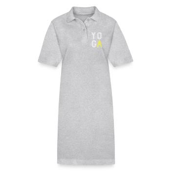 Yoga Yogi Yogini Namaste Mantra - lieben - retro - Stanley/Stella Frauen Bio-Polokleid PAIGER - Grau meliert - Vorne