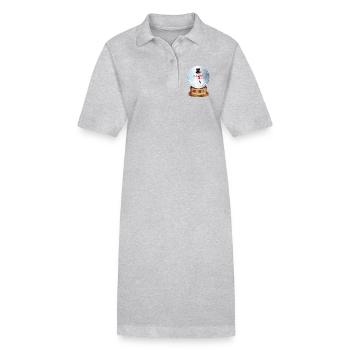 schöne nostalgische Schneekugel mit Schneemann - Stanley/Stella Frauen Bio-Polokleid PAIGER - Grau meliert - Vorne