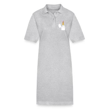 crâne enflammé et briquet blanc - Robe polo bio PAIGER Stanley/Stella Femme - gris chiné - Devant
