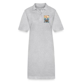 Pyro Kawaii Feuerwerk - Stanley/Stella Frauen Bio-Polokleid PAIGER - Grau meliert - Vorne