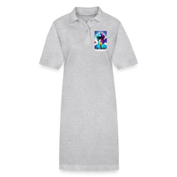 Échecs | Pièce d’échecs | Joueur d’échecs - Robe polo bio PAIGER Stanley/Stella Femme - gris chiné - Devant