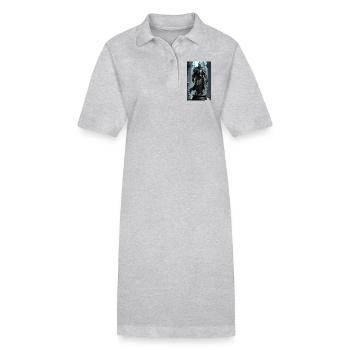 Échecs | Pièce d’échecs | Joueur d’échecs - Robe polo bio PAIGER Stanley/Stella Femme - gris chiné - Devant