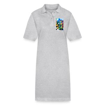 Échecs | Pièce d’échecs | Joueur d’échecs - Robe polo bio PAIGER Stanley/Stella Femme - gris chiné - Devant