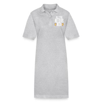 Beer - Stanley/Stella PAIGER Organic Women’s Polo Dress - heather grey - Front