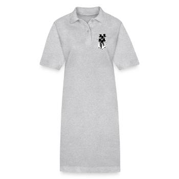 Oiseaux Vintage Pingouin Animal Oiseau de mer Arctique - Robe polo bio PAIGER Stanley/Stella Femme - gris chiné - Devant