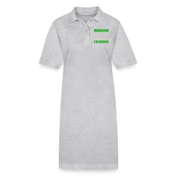 Ingénieur Humour Cadeau Etudiant Ingenieur - Robe polo bio PAIGER Stanley/Stella Femme - gris chiné - Devant
