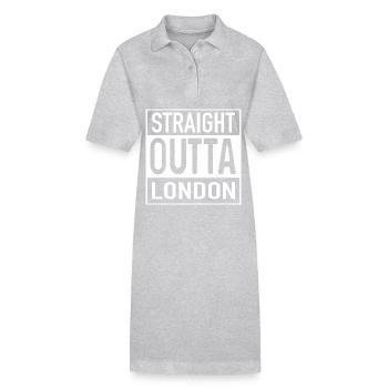 Tout droit OUTTA LONDON - Robe polo bio PAIGER Stanley/Stella Femme - gris chiné - Devant